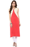 Latest Women's Pink Casual Crepe Kurti