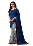 Blue Color Designer Printed Georgette Sarees  S012