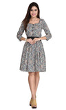 Shop Online Designer Multicolor Casual Wear Polyester Front Button Midi Dress