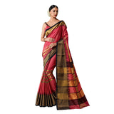Festive Party Wear Sarees Women's Cotton Ready Pleated Saree Pink Colored Silk Saree