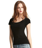 Online Girls s T-Shirt Black Color Plain Daily Wear T-Shirt For Girls Ladyindia28