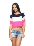 Crop Tops For Women Multi Color Crepe Western Crop Top Ladyindia53
