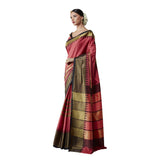 Festive Party Wear Sarees Women's Cotton Ready Pleated Saree Pink Colored Silk Saree