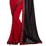 Designer Printed Georgette Sarees With Lace Border Work S056