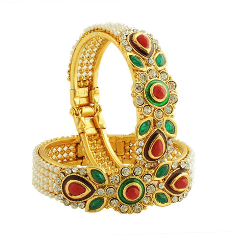 Designer Traditional Wedding Gold-Plated Bangles Bracelets Set For Women And Gilrs