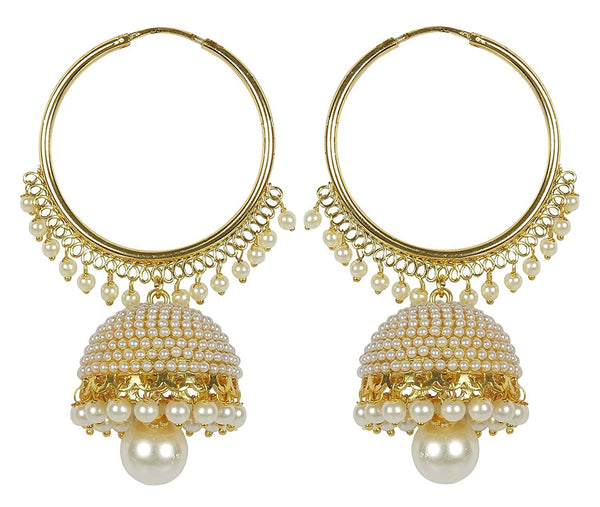 Gold Plated Big Jhumki Earrings For Women