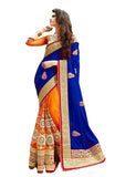 Designer New Latest Net & Georgette Partywear Wedding Saree Half & Half Saree With Blouse For Womens