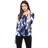 Blue Color Printed Tops For Girls Ladyindia61