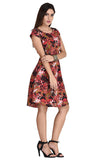 Designer Multicolor Casual Wear Polyester Floral Cap Sleeves Midi Dress For Girl