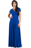 Latest Full Length Royal Blue Georgette And Crepe Evening Maxi dress For Women