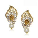 Designer Jewellery Gold Pearl Daimond Dangle & Drop Earrings For Women 