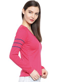 Pink Color Cotton Casual T-Shirt For Girls Ladyindia24