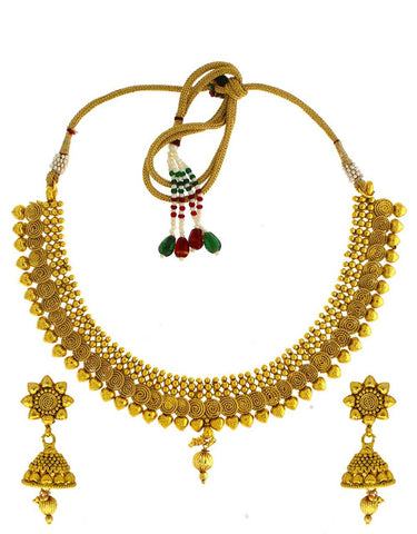 Designer Jewellery Golden Colour Very Classy Wonderful Shimmering Stone Traditional Classy Necklace Set For Women