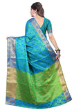Skyblue Color Broad Border Poly Cotton Sarees S031