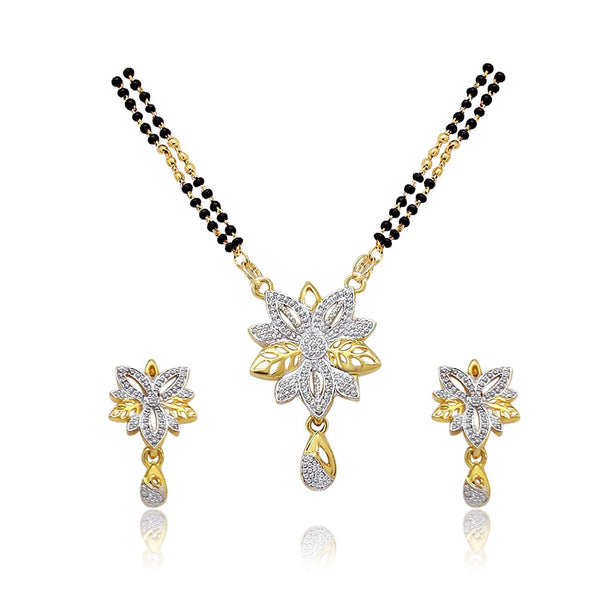 Designer Jewellery International Multicolor Rhinestone Mangalsutra With Earrings Set For Women