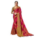 Festive Party Wear Sarees Rosy Pink & Golden Designer New Silk Saree Dewali Special Saree