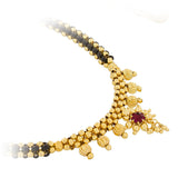 Designer Gold Plated Alloy With Pearls Black & White Mangalsutra Necklace For Women