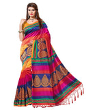 Multicolor Printed Bhagalpuri Saree Art Silk Saree With Blouse Piece