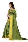 Exclusive Offer Green Color Design Printed Free Size Saree Sari - Casual Wear