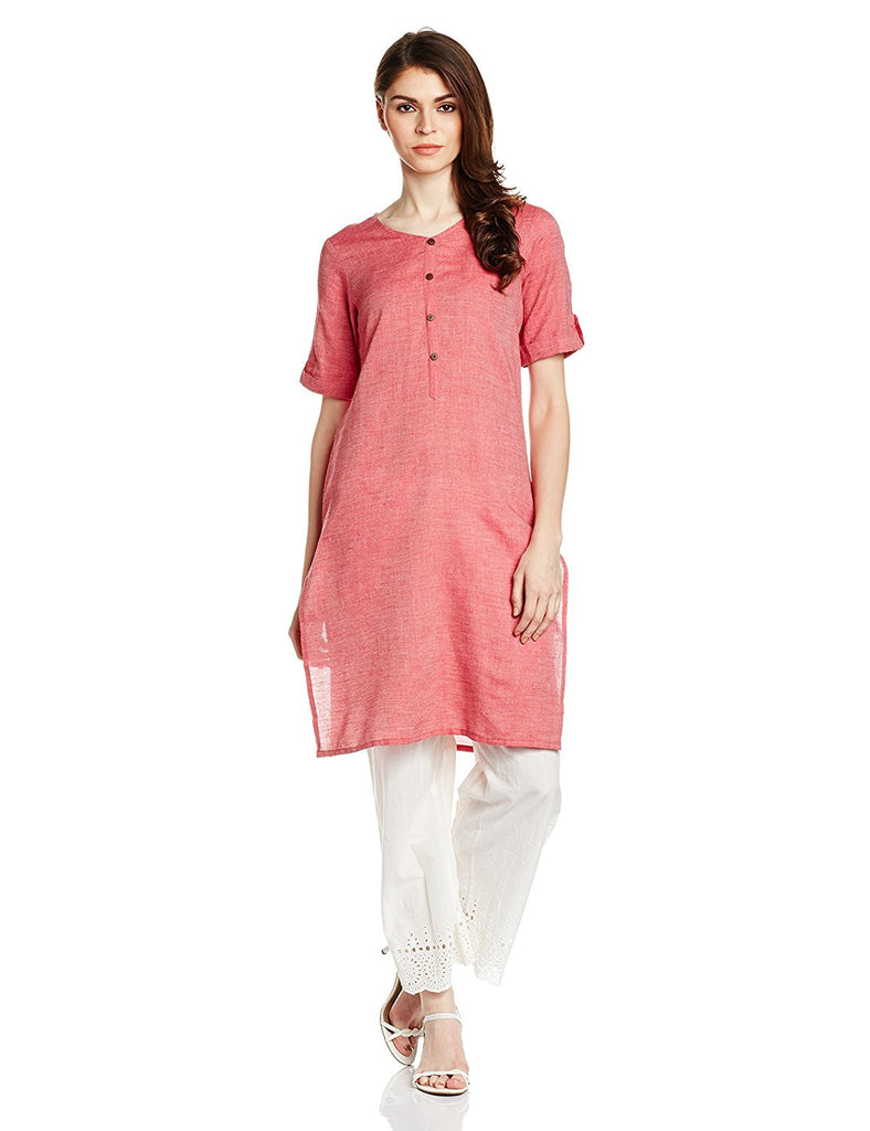 Buy online Round Neck Embroidered Straight Kurti from Kurta Kurtis for  Women by Creative House for ₹499 at 69% off | 2024 Limeroad.com
