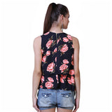 Multicolor Womens Crop Tops With Rose PrintLadyindia55