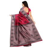 Red Bhagalpuri Art Silk Peacock Printed Silk Sarees For Women