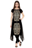 Fashionable Designer Black Georgeete Kurti - Designer Kurtis