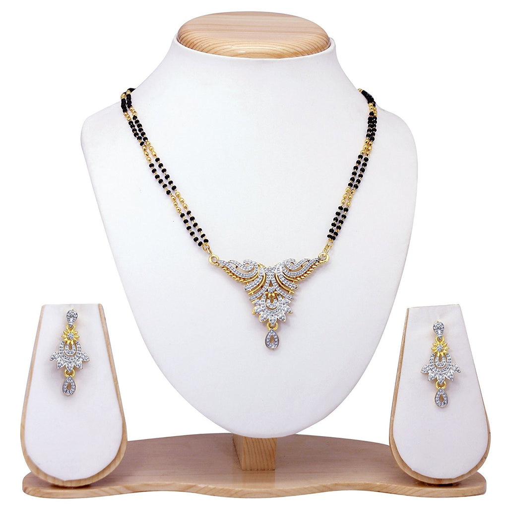 Stunning Round Gold Plated Mangalsutra & Earrings | eBay
