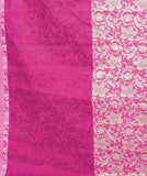 Silk Cotton Sarees Floral Print & Broad Border Work Saree S072