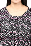 Multicolor Tops For Women Polycrepe Printed Tops With Zigzag Pattern Ladyindia68