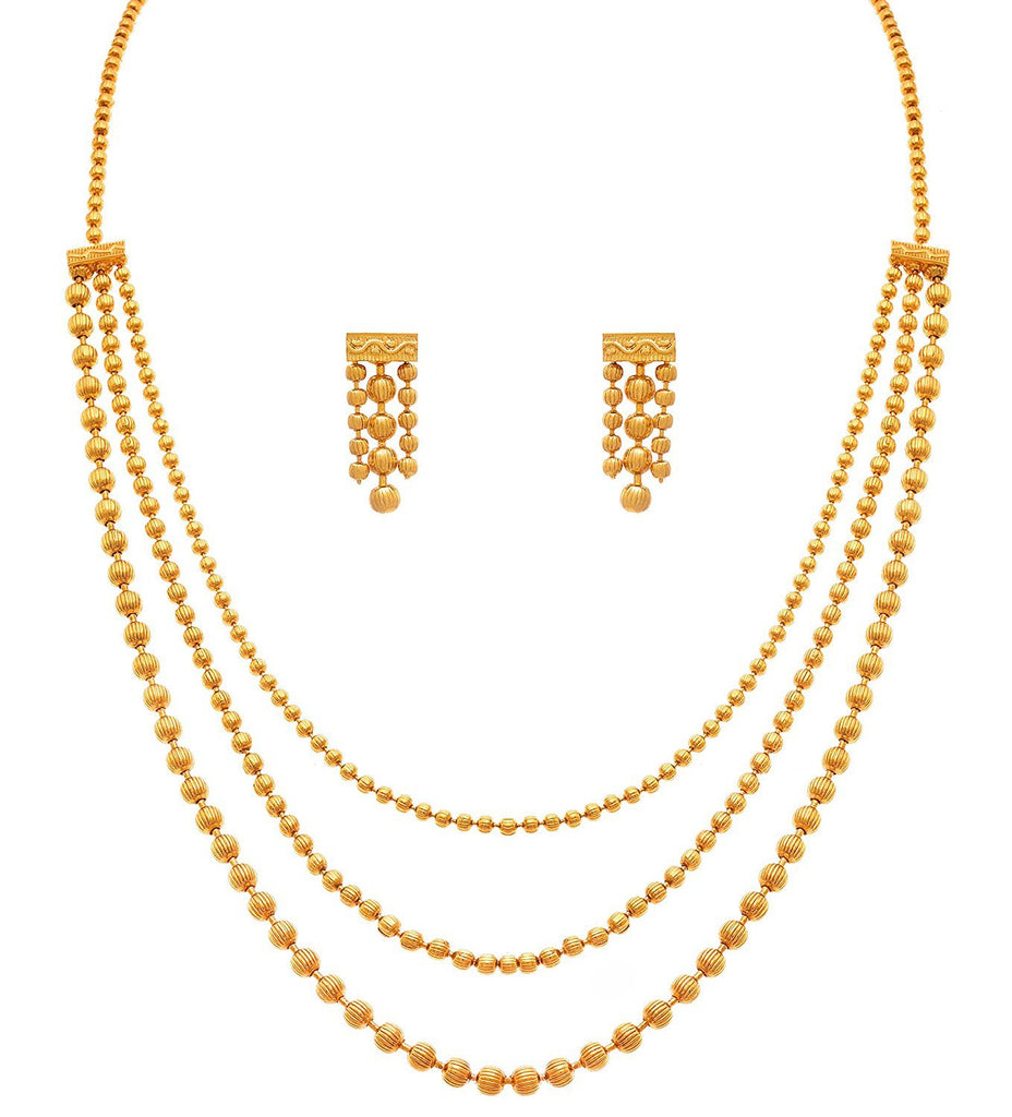 Gold earrings with on sale necklace