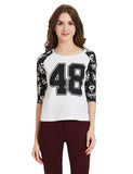 Online Girls s T-Shirt Black & White Color Graphic Print Daily Wear T-Shirt For Girls Ladyindia21
