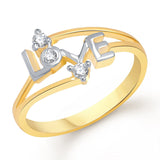 Designer Jewels Love Gold And Rhodium Plated Ring For Girls