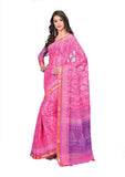 Pink Color Pure Chanderi Cotton Printed Saree For Women  S021