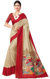 Cotton Sarees With Attached Embroidery Border Blouse Piece For Women | Party Wear