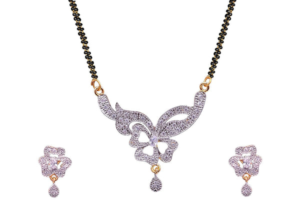 American Diamond, Cz, Designer Mangalsutra Set/ Artificial Jewellery Set For Women