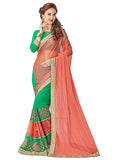fs-23-indian-festival-saree-peach-&-green-color-designer-georgette-sarees-for-women