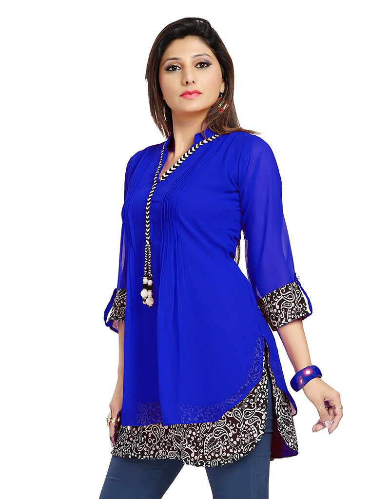 Purchase online Designer Short Kurtis Blue Color Cotton Kurtis Kurtas For  Girl – Lady India