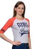 Orange & Off-White Color T- Shirts For Girls s Online Casual Cotton T-Shirts For Girls Ladyindia20