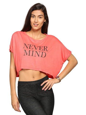 Crop Top Pink Color Casual Tops For Girls Ladyindia52