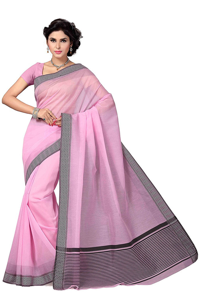 Light Pink Self Woven Cotton Saree | Leemboodi