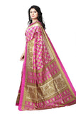 Fancy Art Silk Sarees Pink Color Lotus Print Bhagalpuri Sarees S030