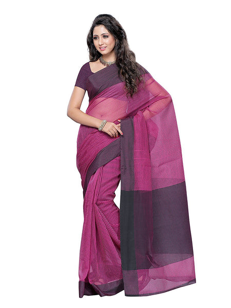 Cotton Saree With Check Print Work S043