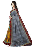 Bhagalpuri Silk Saree With Designer Blouse Multicolored Check Print Silk Saree