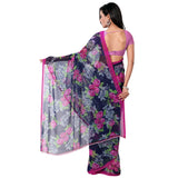 Fashion Women's Chiffon Saree - Blue Colored Designer Casual Sarees