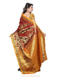 Maroon Art Silk Sarees Banarasi Silk Saree With Golden Border