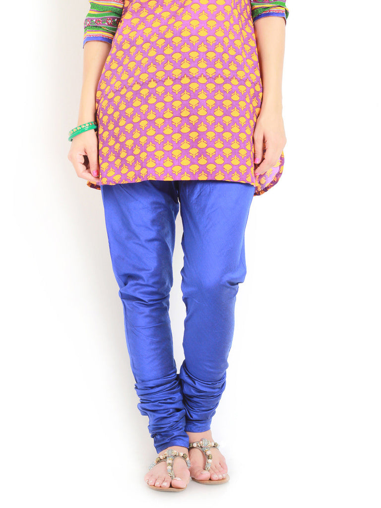Latest Plain Leggings Churidar Blue Color Womens Churidar Leggings – Lady  India