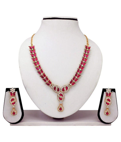 Festive Party Special Jewelry Designer Pink Necklaces Set Deepawali Collection