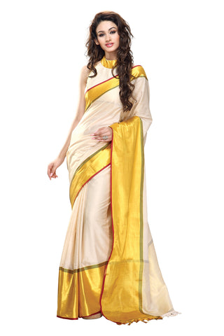 handloom-sarees-yellow-&-off-white-color-blocked-pattern-plain-handwoven-sarees-with-broad-border-work