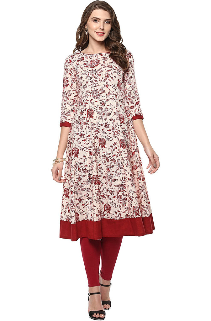 Buy Red Cotton Anarkali Kurti Long Gown Pant With Dupatta Set Online in  India  Etsy